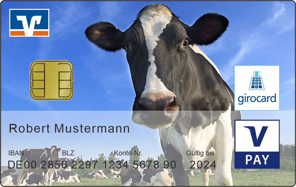 Bildkarte mit dem Motiv einer Kuh