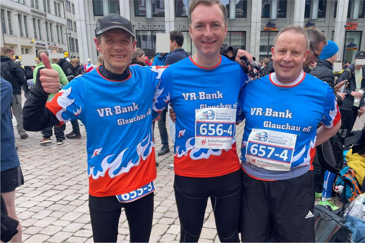 3 Läufer beim Kulturhauptstadt-Marathon in Chemnitz