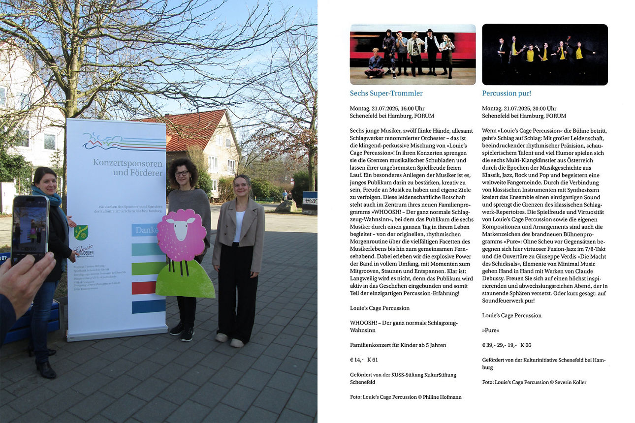 Kulturinitiative Programm und RollUp mit Menschen daneben