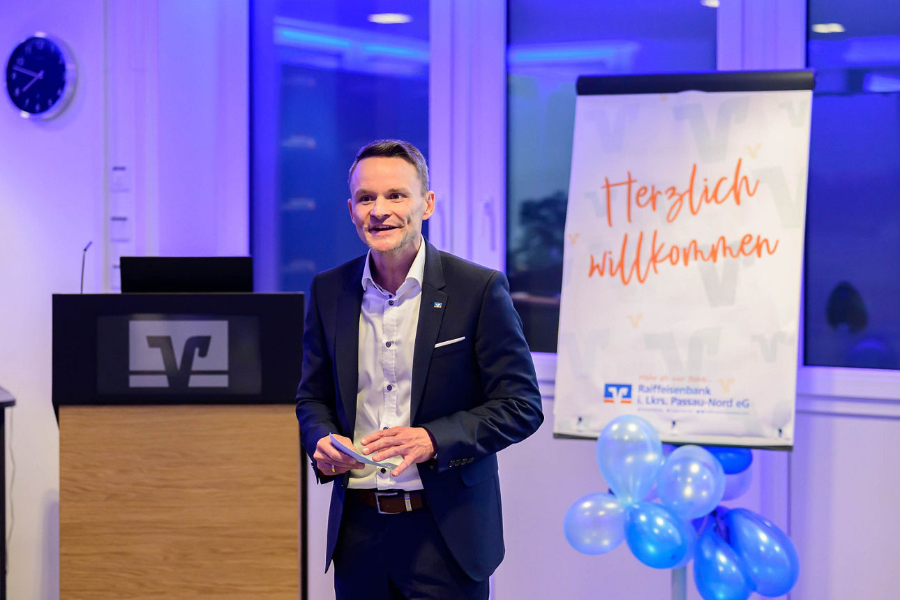 Nahaufnahme des Sprechers.