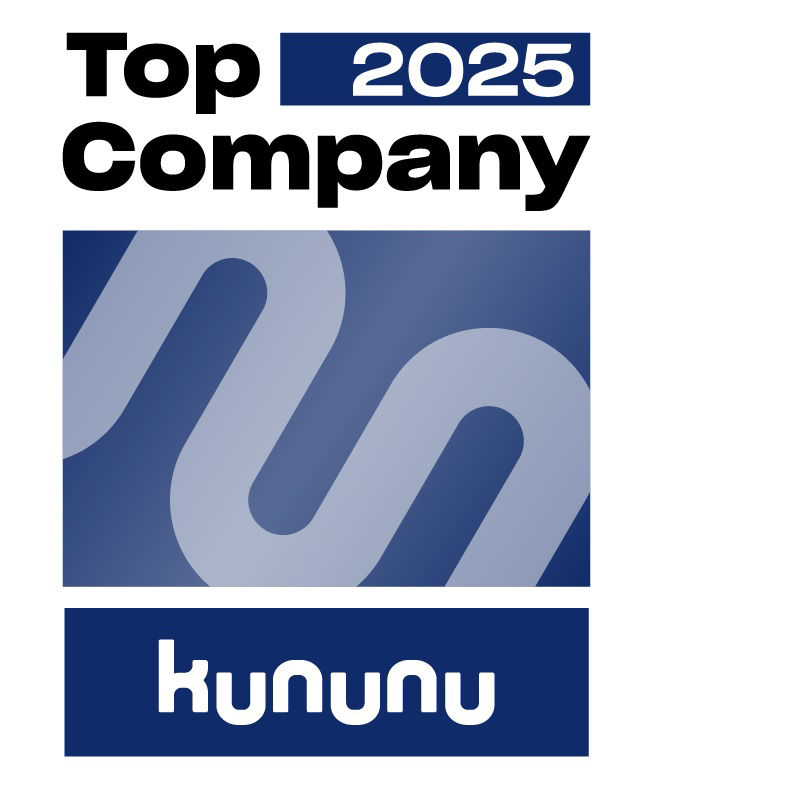 Ein Siegel von kununu mit dem Titel "Top Company 2025"