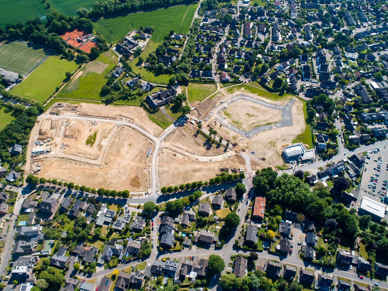 Bild vom Neubaugebiet Lüßfeld von oben