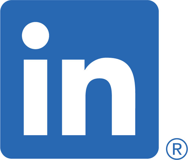 LinkedIn-Logo, ein blaues Quadrat mit einem zentralen weißen "in".