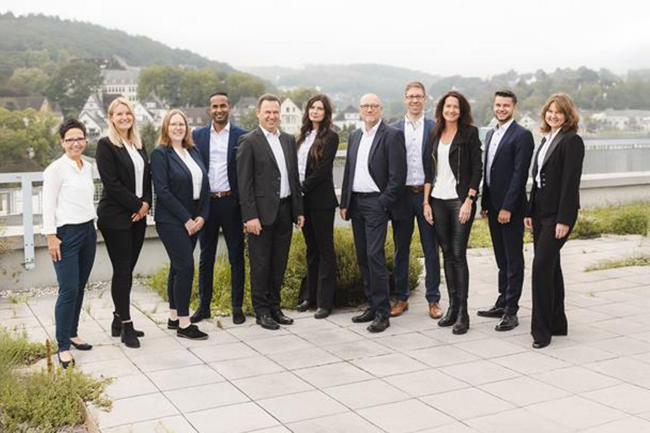 Ein Gruppenfoto auf der Dachterrasse