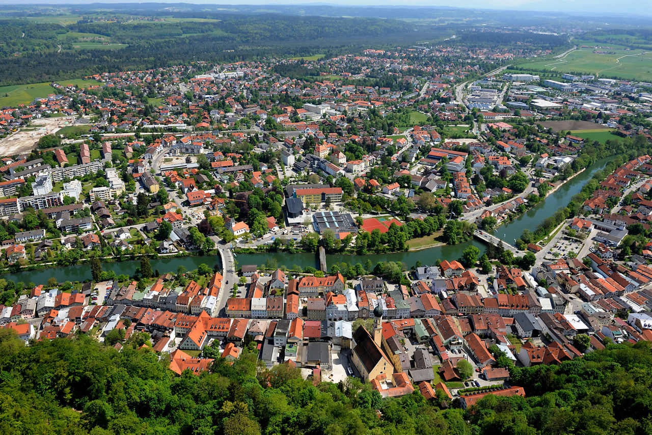 Wolfratshausen von oben