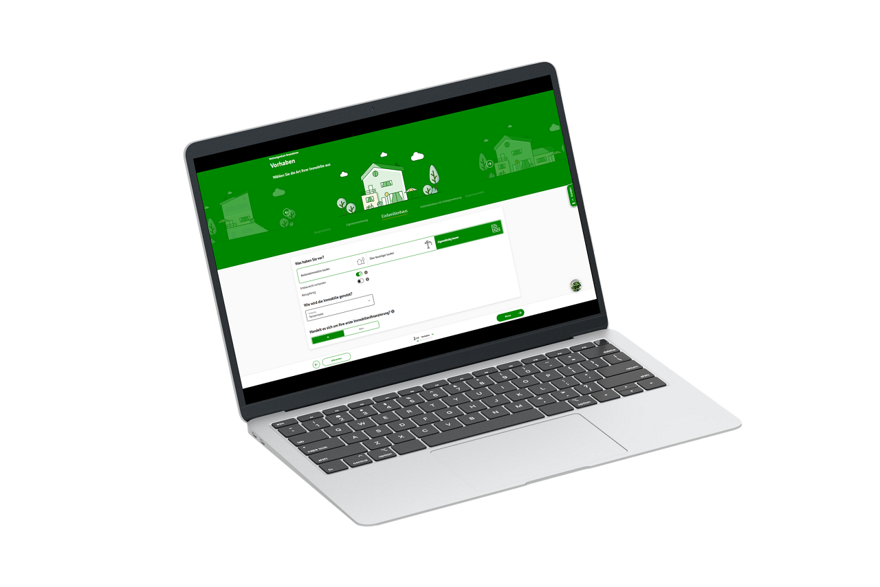 Laptop mit Baufi Rechner