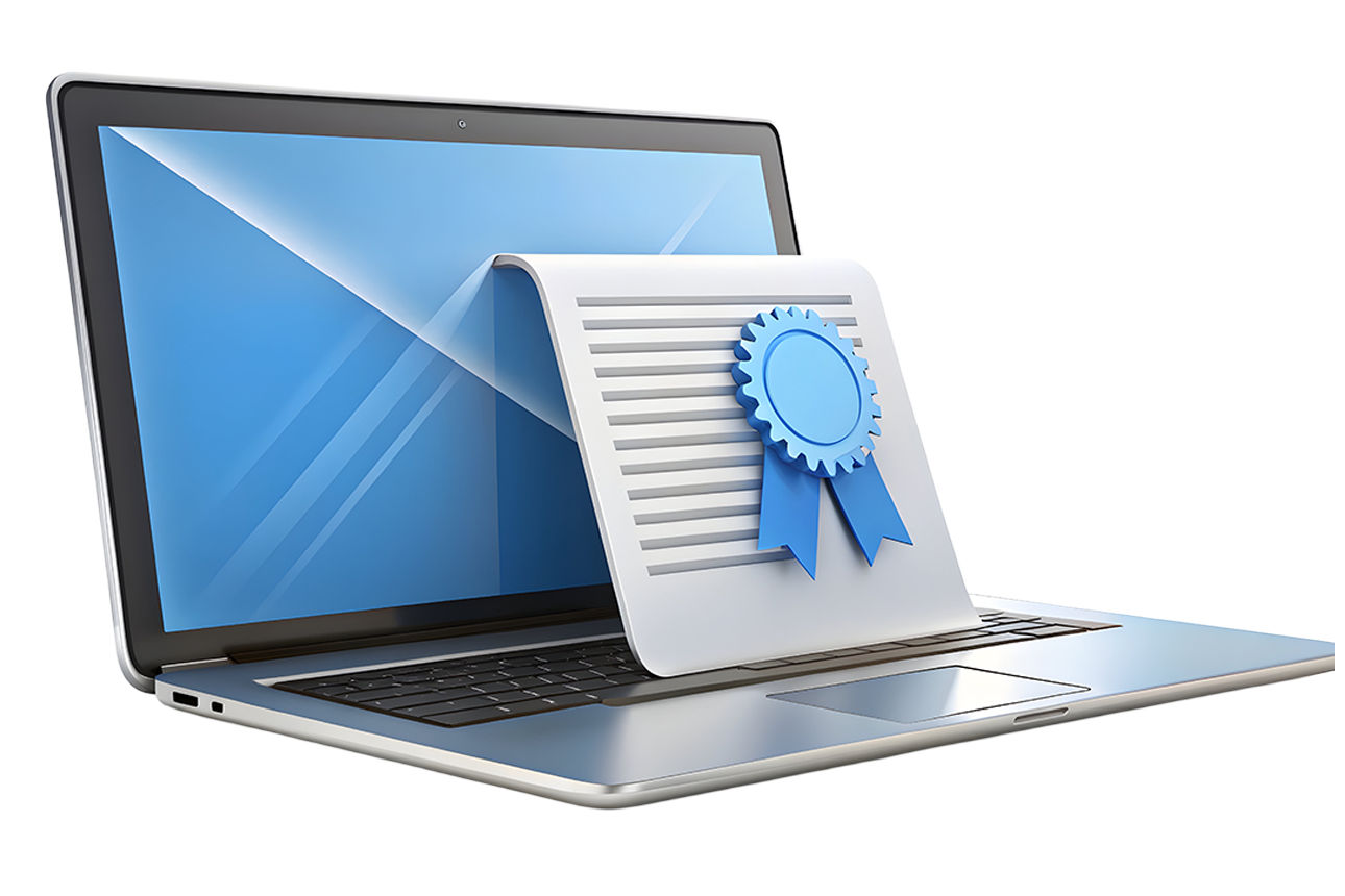 Laptop mit einem Brief 