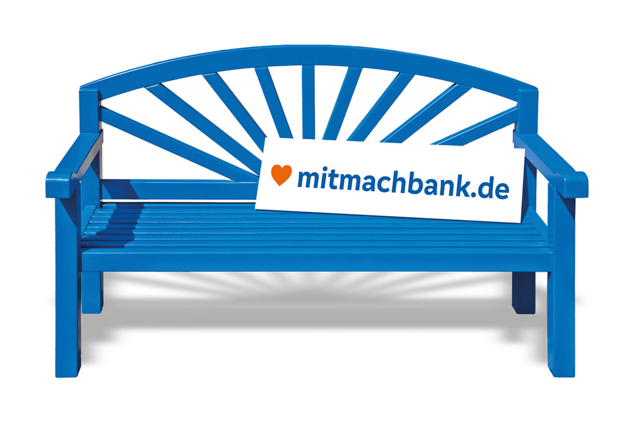 Blaue Bank mit mitmachbank.de