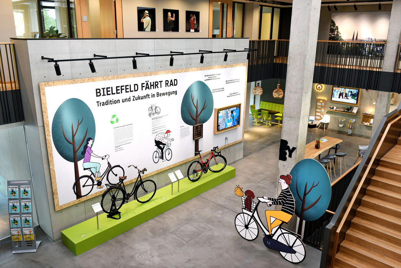 Volksbank-Lobby Ausstellung Bielefeld fährt Rad