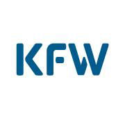 Auf dem Bild ist das Logo der kfw-Bank in den farben blau und orange zu sehen.