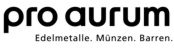 Das Logo von proaurum GmbH in schwarzer Schrift auf weißem Hintergrund