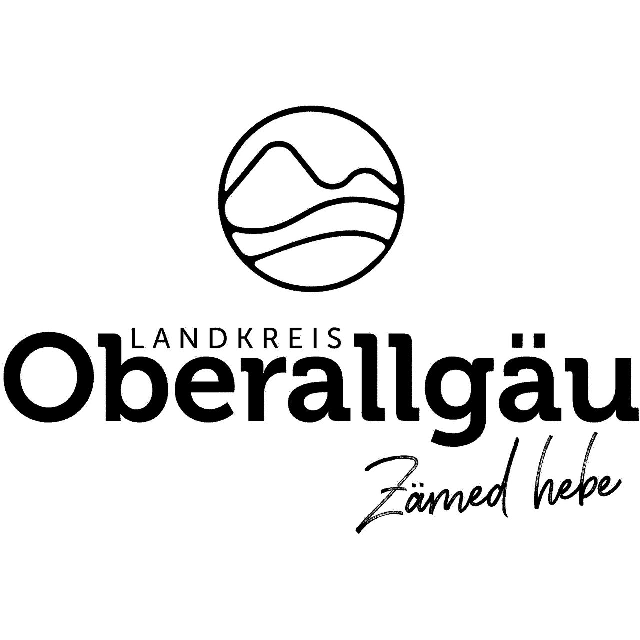 Logo Landkreis Oberallgäu mit Zusatz "Zämed hebe"