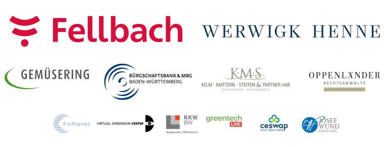 Auf dem Bild sind verschiedene Logos der Partnerunternehmen und -städte abgebildet.