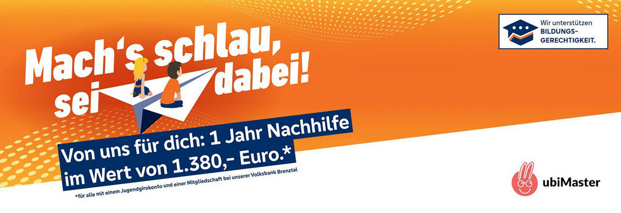 Grafik von zwei Schülern auf einem Papierflieger