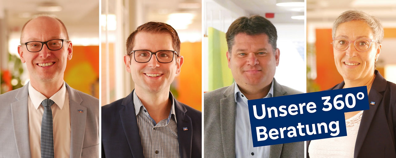 Vier Mitarbeiter des Vermögensmanagements der Volksbank Klettgau-Wutöschingen eG