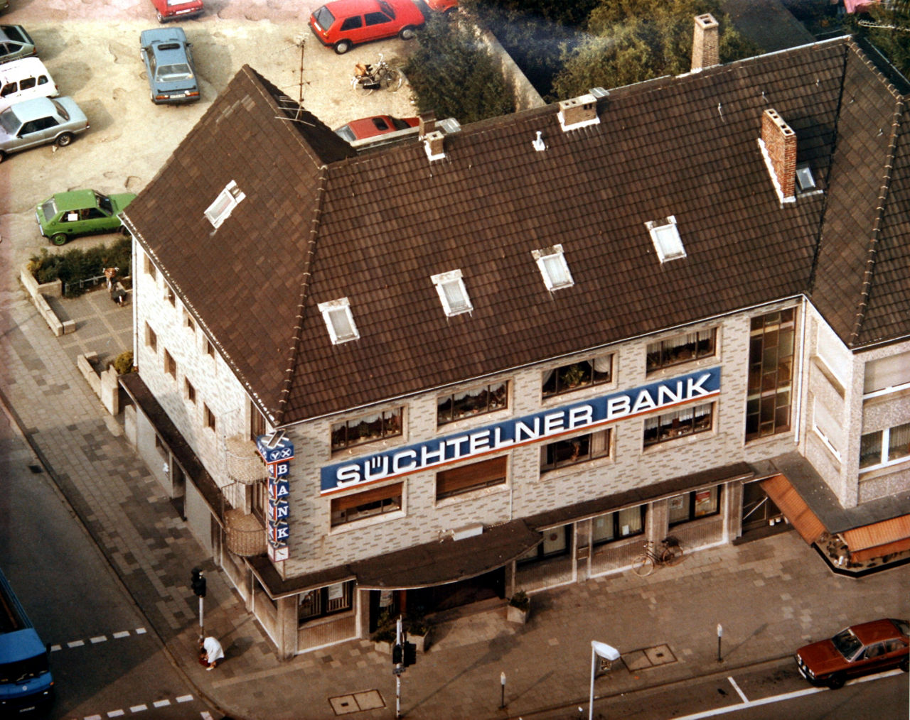 Historische Luftaufnahme der Süchtelner Bank