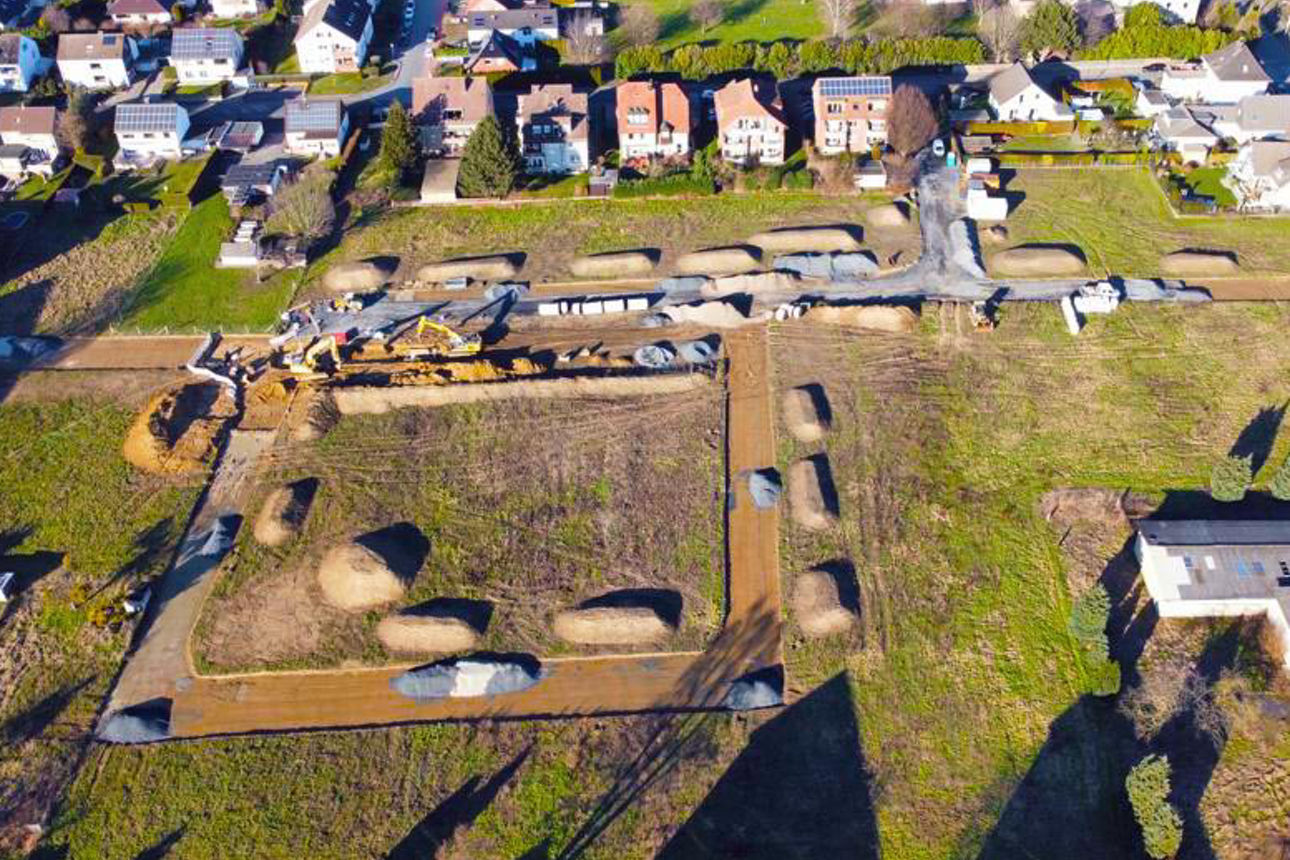 Luftbild des Baugebiets