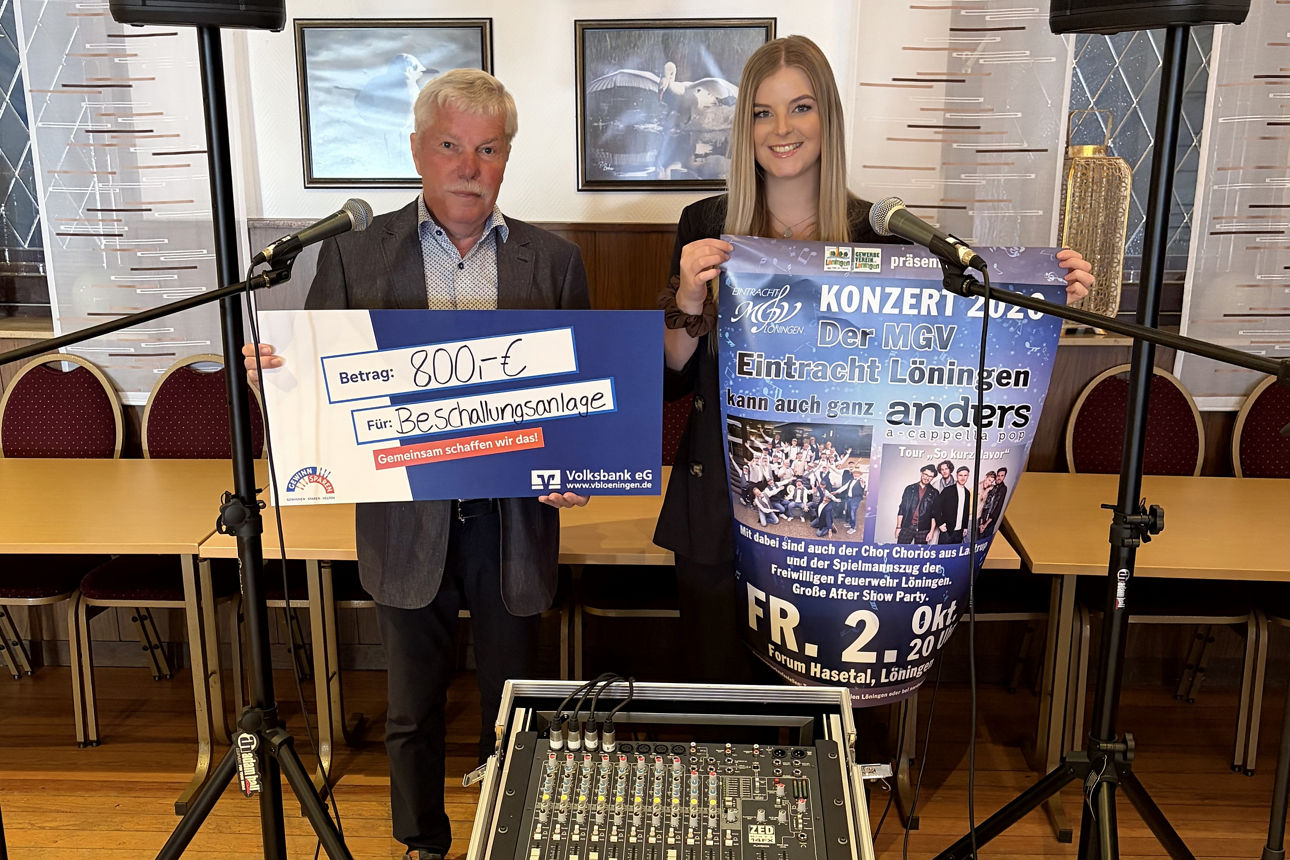 Spendenübergabe mit dem Männergesangverein "Eintracht" Löningen
