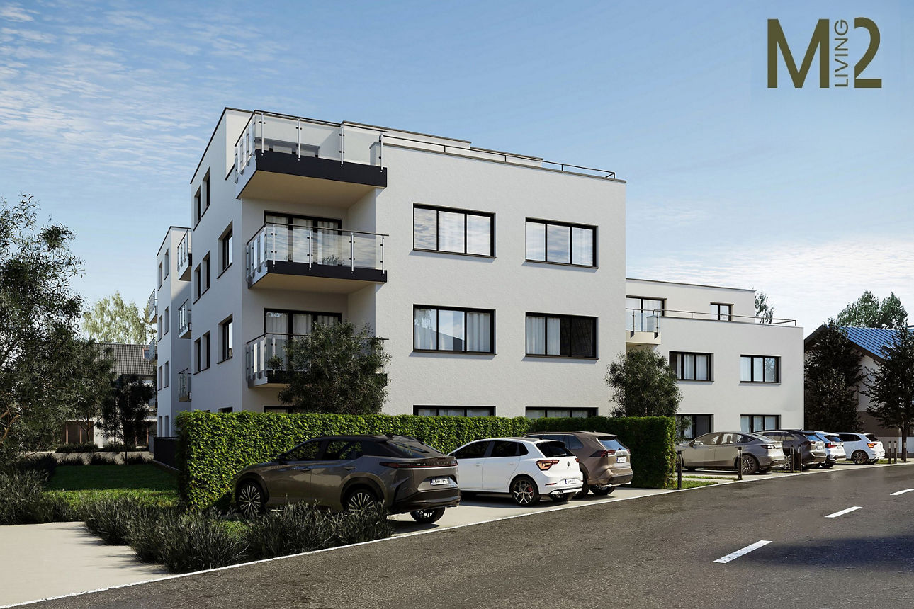 Visualisierung des neuen Wohnkomplxes M2Living in Sinsheim