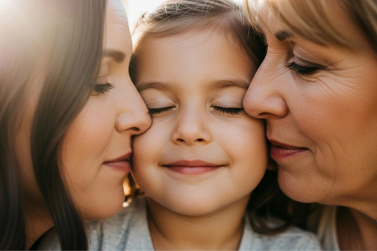 Drei generationen von Frauen. Generiert mit KI