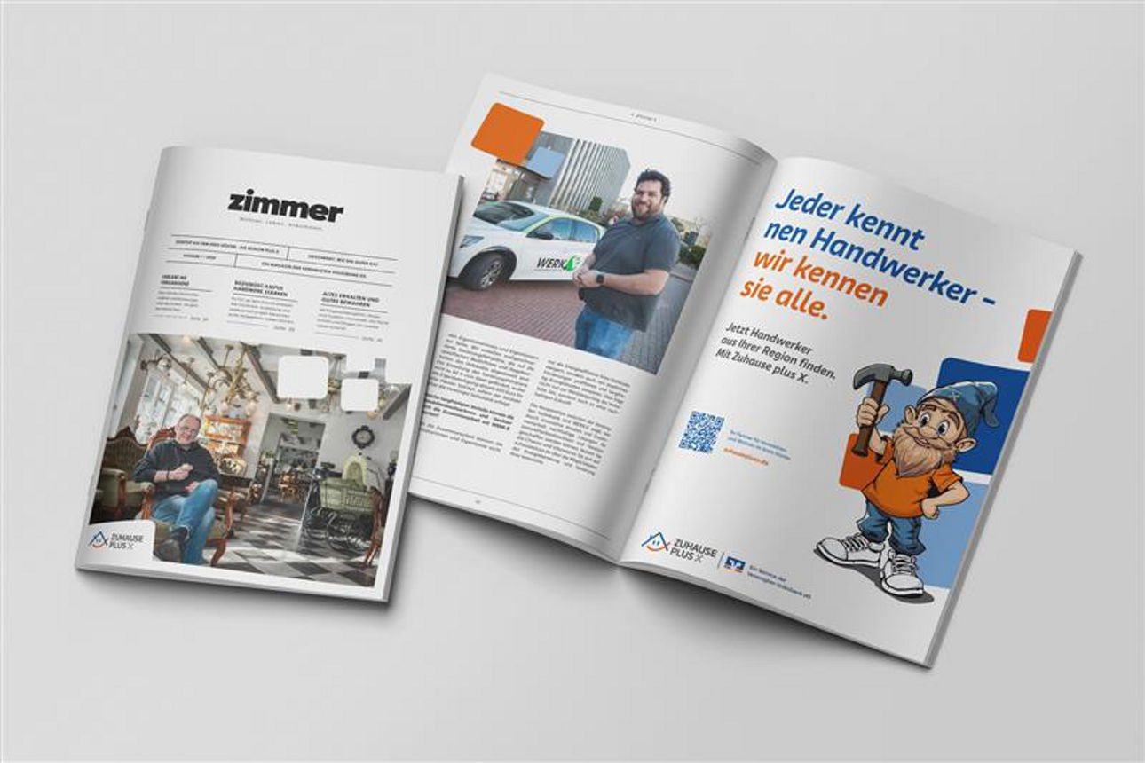 Darstellung der aktuellen Zeitschrift aufgeschlagen und geschlossen