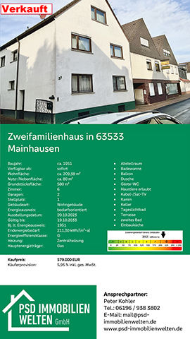 Bild von dem Haus Mainhausen das bereits vermittlet wurde