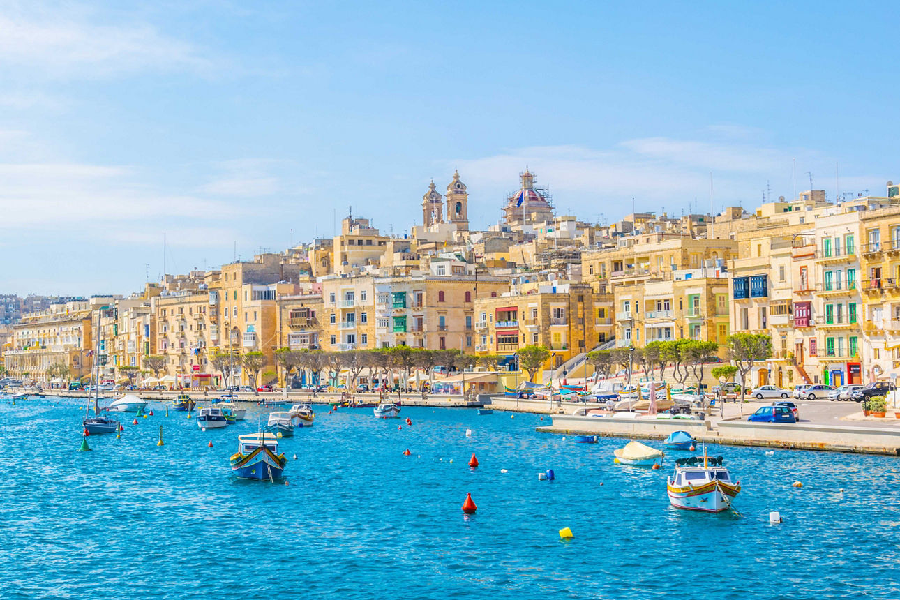 Blick auf die Küstenstadt Senglea auf Malta
