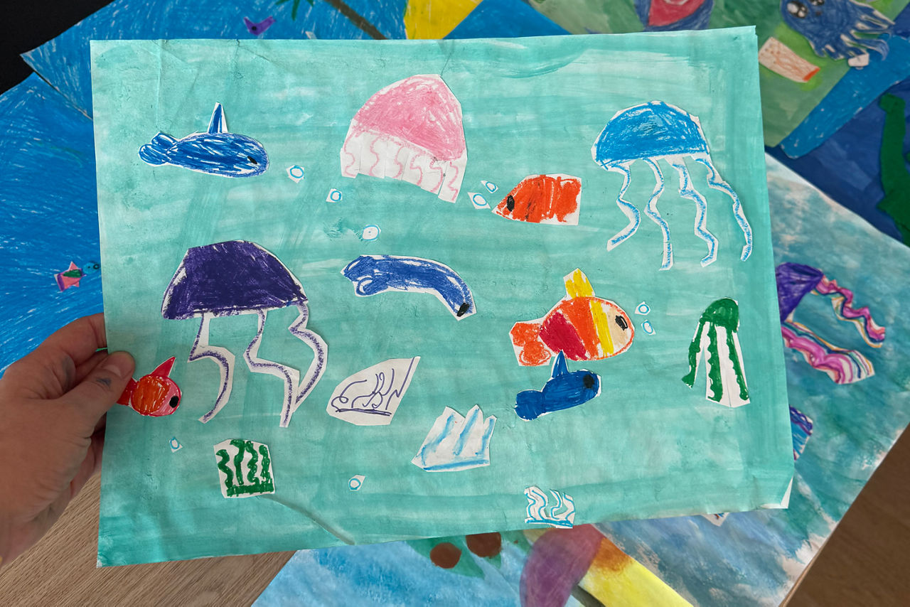 Malwettbewerb-Einzelbild bunte Fische & Quallen