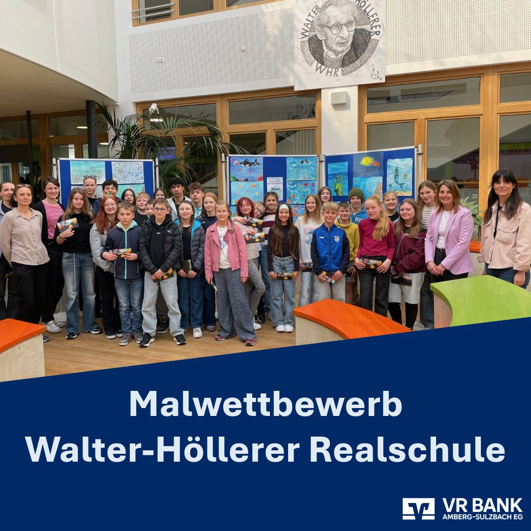 Gruppenbild der Malwettbewerb-TeilnehmerInnen der Walter-Höllerer Realschule