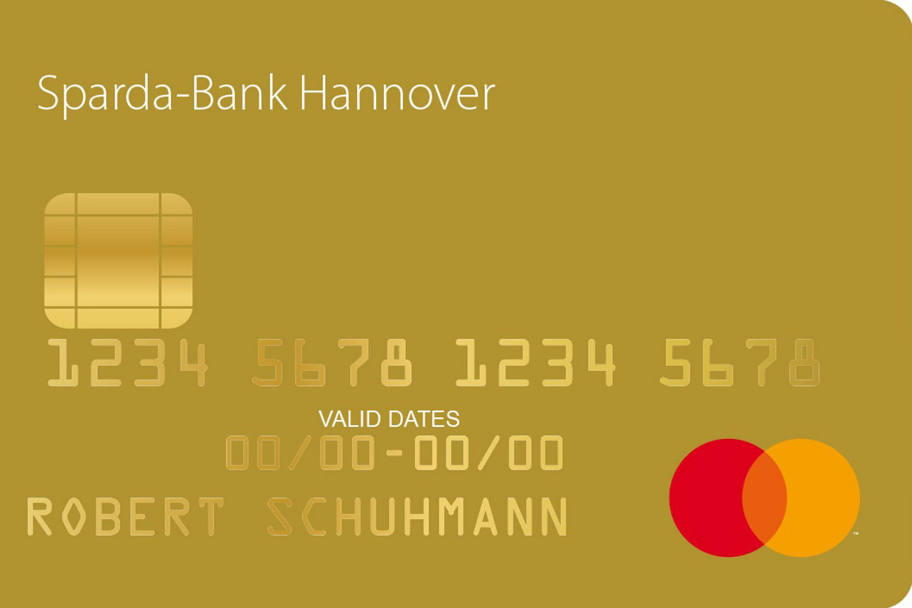 Ansicht einer Kreditkarte Mastercard Gold
