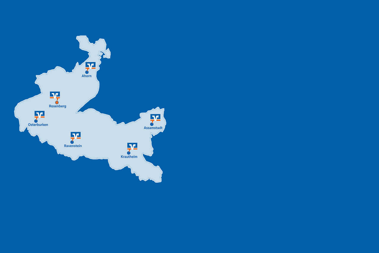 Geschäftsgebiet der Volksbank Kirnau-Krautheim eG