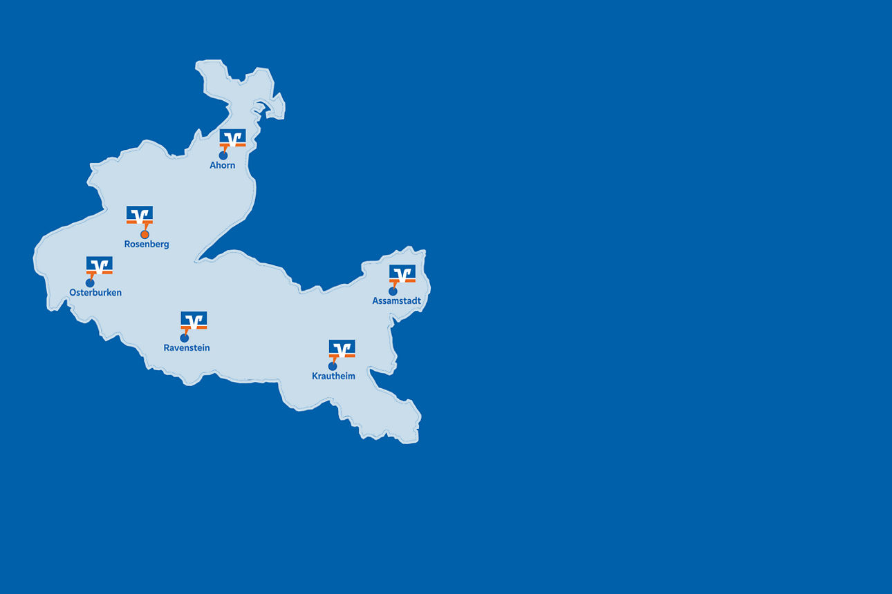 Geschäftsgebiet der Volksbank Kirnau-Krautheim eG