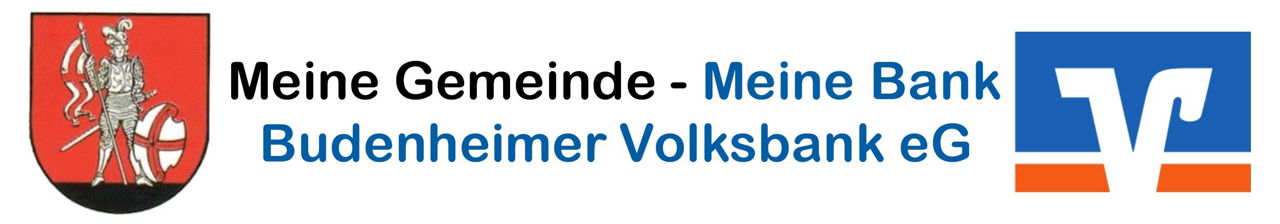 Banner mit Wappensymbol und Volksbank-Logo