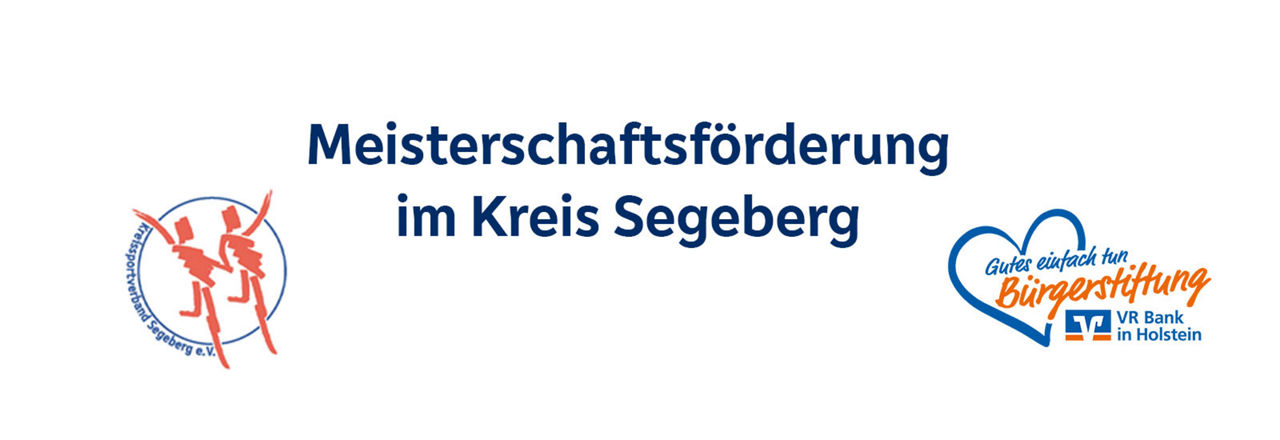Logo des KSV und der Bürgerstiftung VR Bank in Holstein mit Text Meisterschaftsförderung im Kreis Segeberg