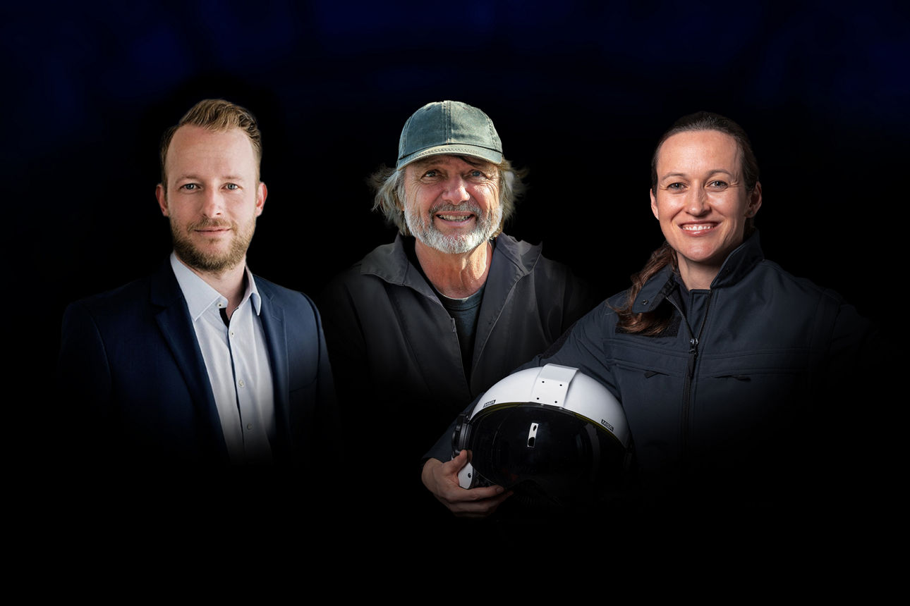 Drei Herren vor einem schwarzen Hintergrund