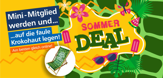 Mini-Mitglied werden... und auf die faule Krokohaut legen!