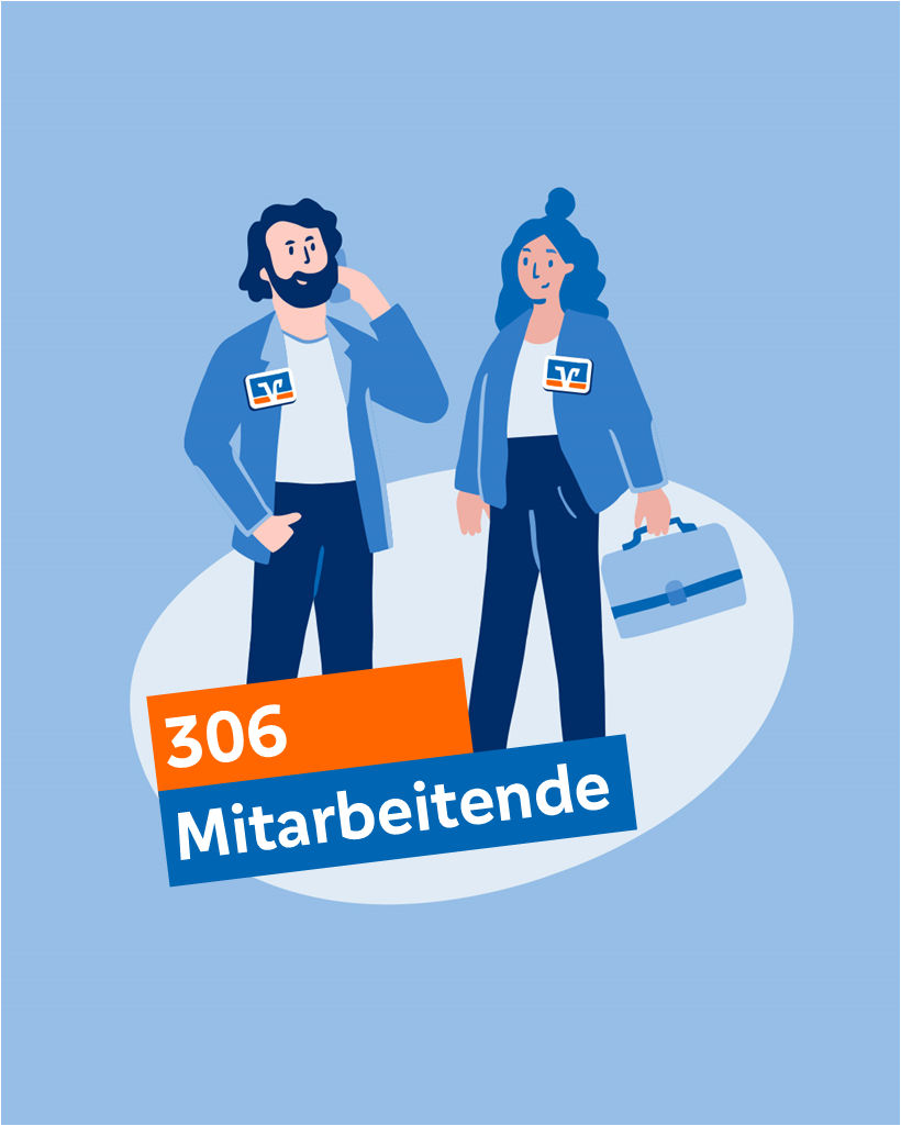 Illustration, die zeigt, wie viele Mitarbeitende es gibt