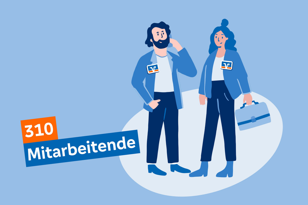 Illustration, die zeigt, wie viele Mitarbeitende es gibt