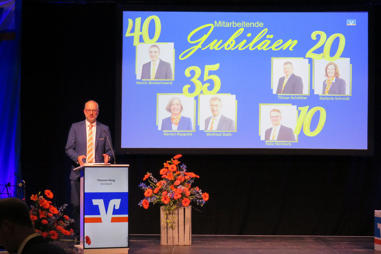 Vorstand Thomas Haag bei der Präsentation vor unseren Mitgliedern