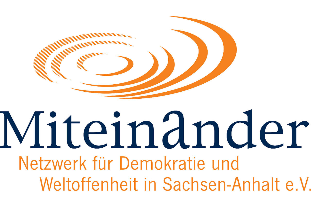 Text "Miteinander - Netzwerk für Demokratie und Weltoffenheit in Sachsen-Anhalt e.V."