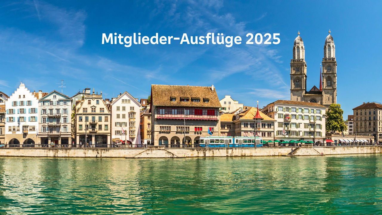 Bild zeigt die Stadtsilhouette Zürich mit dem Züricher See.