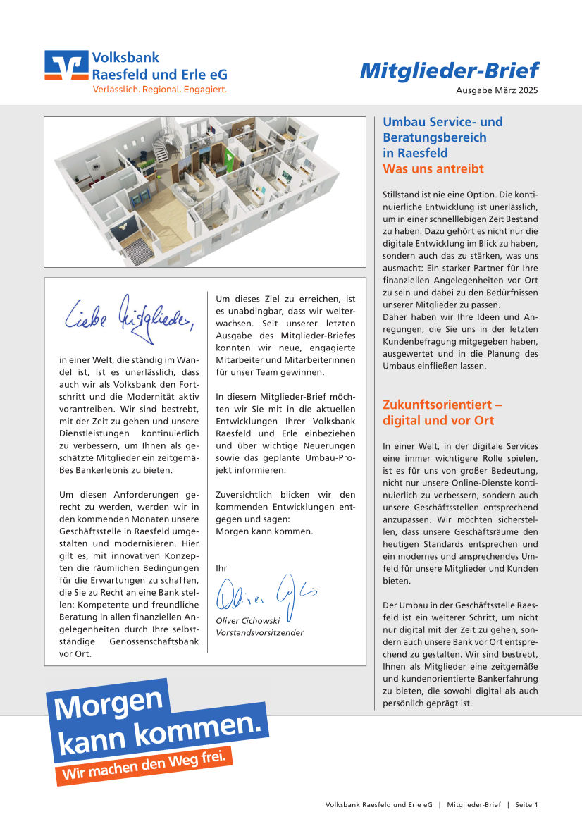Seitenauszug aus dem Mitglieder-Brief 2025