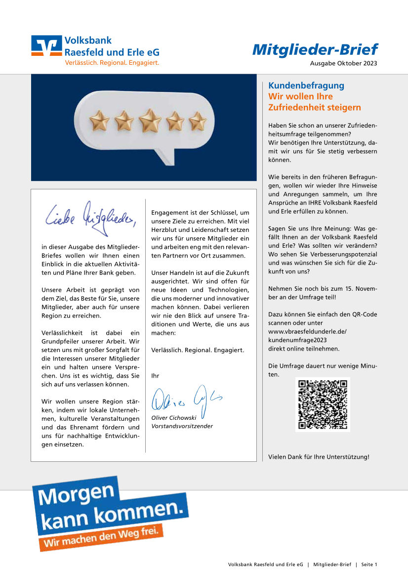 Seitenauszug aus dem Mitglieder-Brief 2023