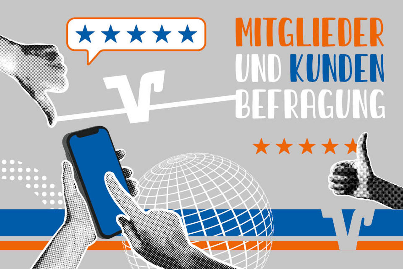 Fünf Sterne, Daumen hoch, Daumen runter, Finger zeigt auf Smartphone