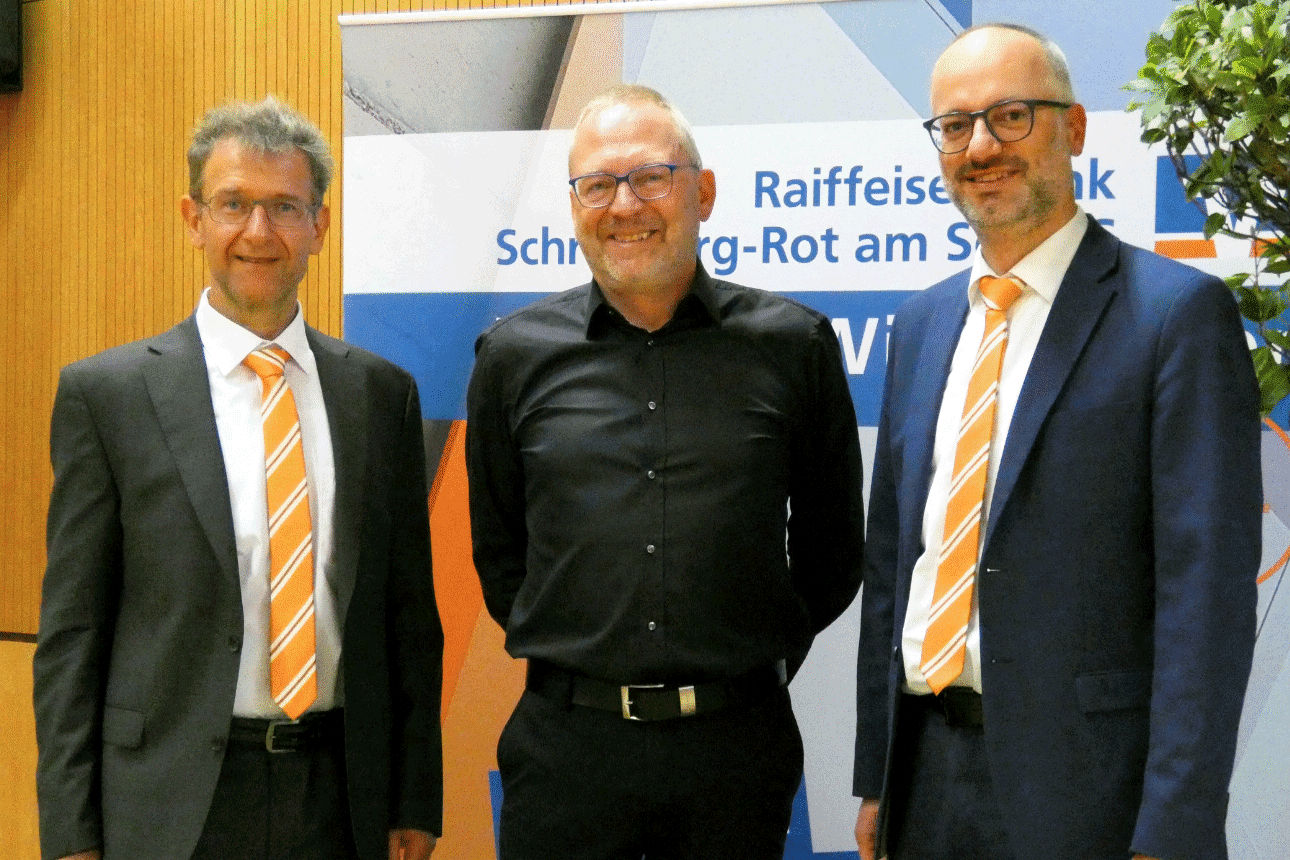 Vorständ Winfried Stahl, Gastredner Prof. Bernd Nolte, Vorstand Winfried Stahl nach dem Vortrag