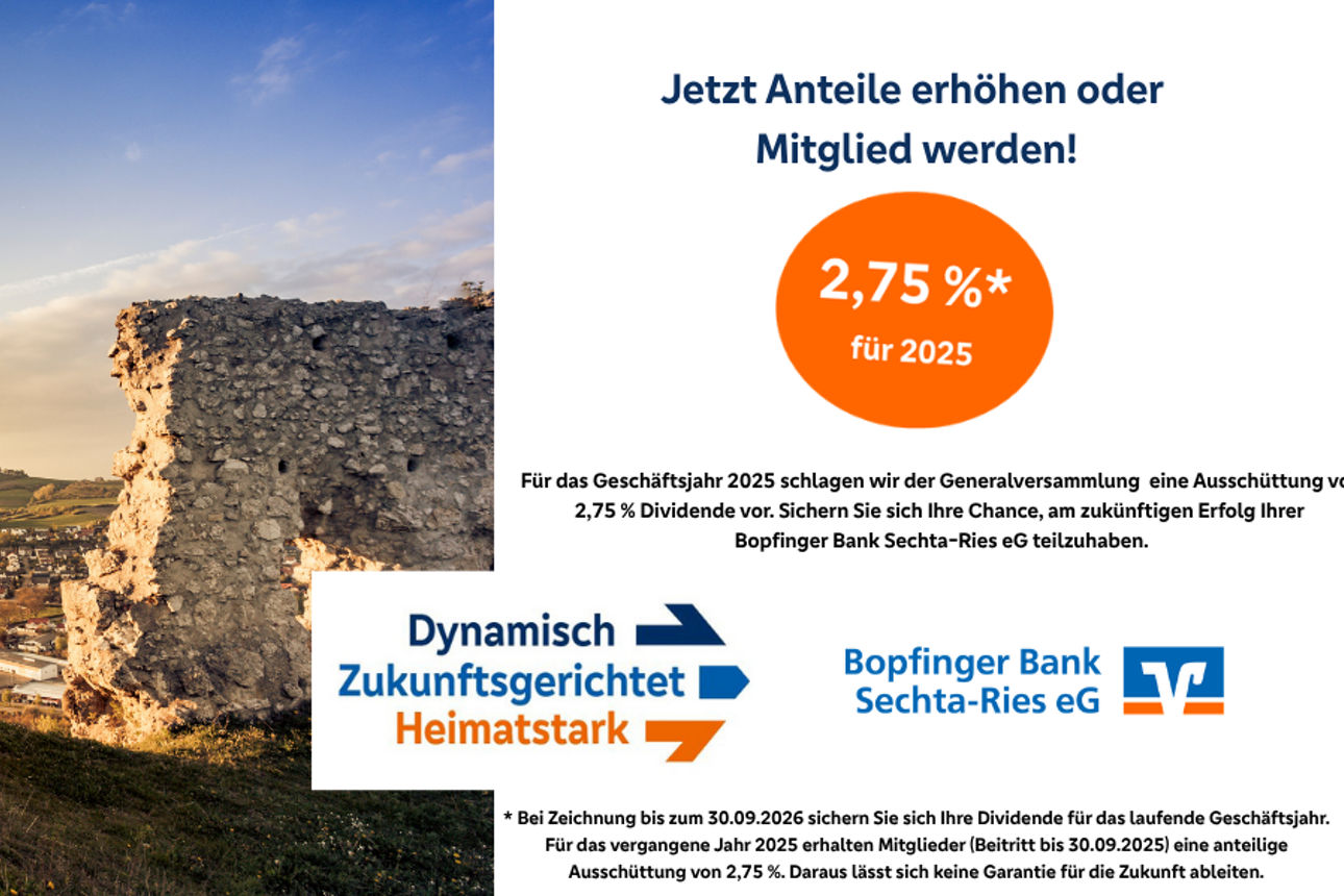 Ein bild der Region mit Werbung für unsere Mitgliedschaft