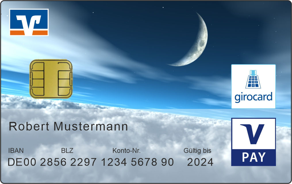 Bildkarte mit Motiv eines Himmels mit Mond