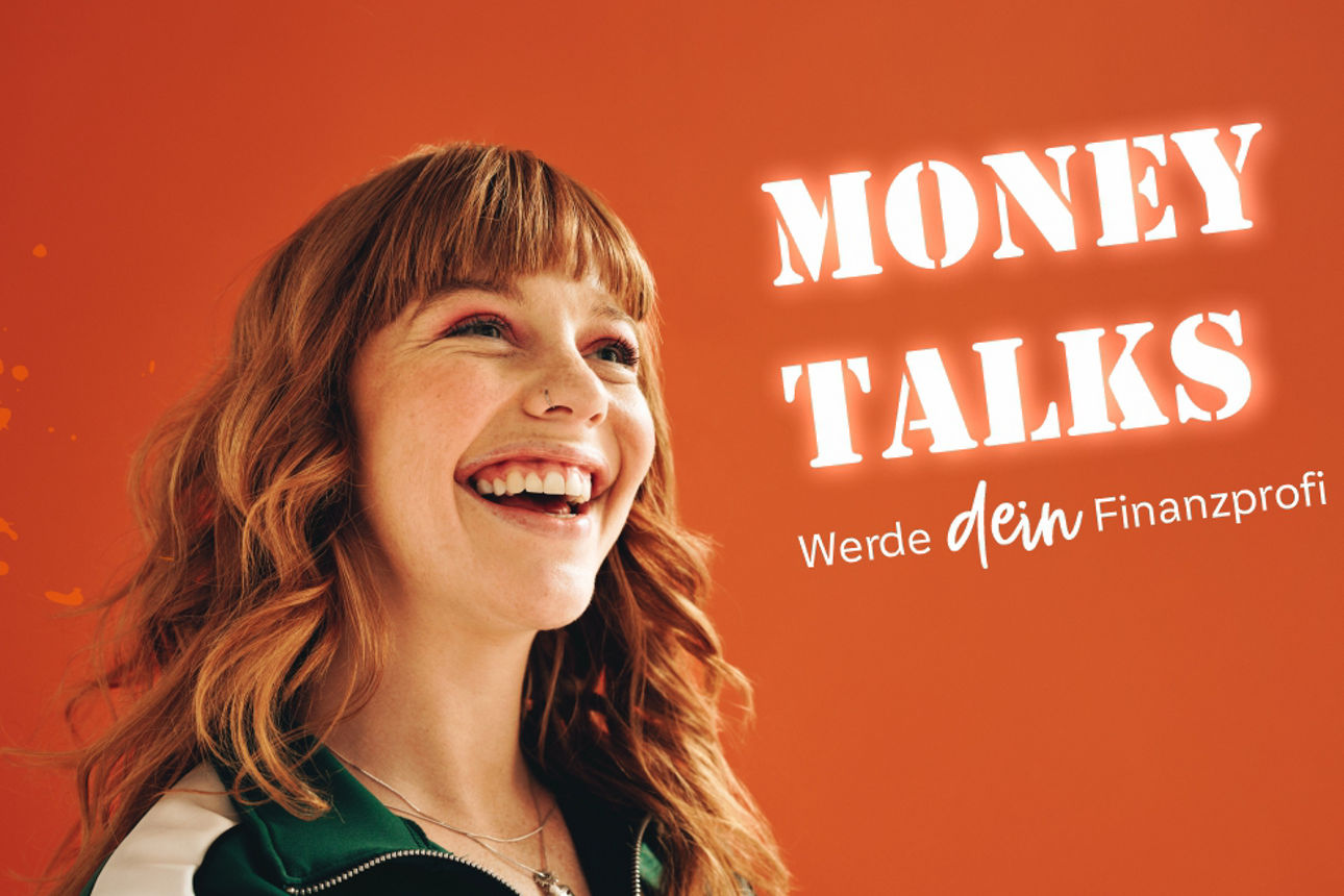Money Talks junge lachende Frau