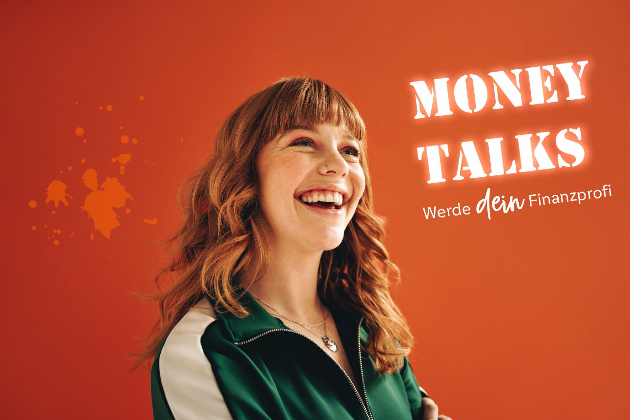 Money Talks junge lachende Frau