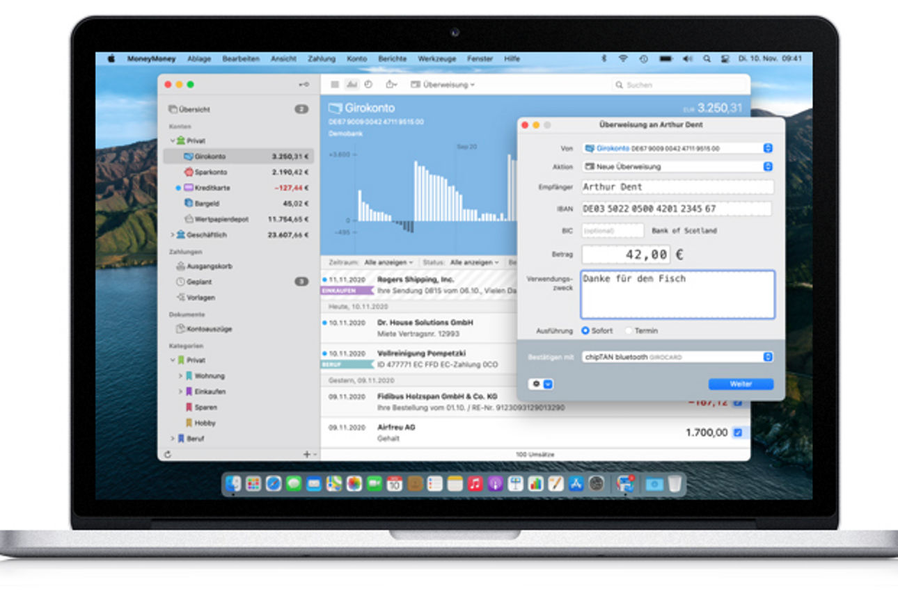 Screenshot Banking Software Mac